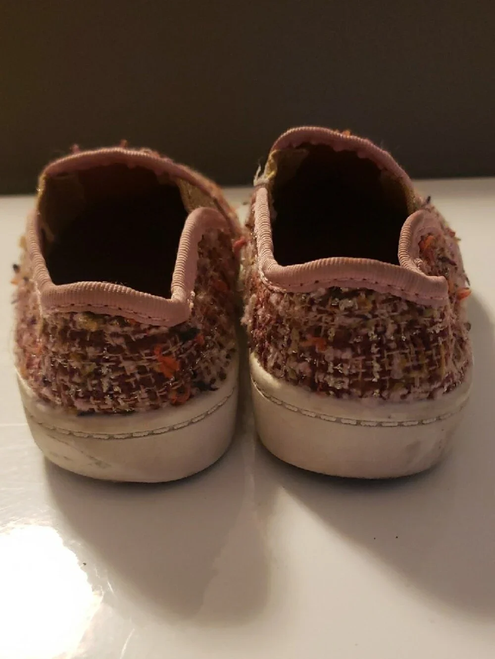 Carter's Pink Trim Multicolor Tweed Slip-On